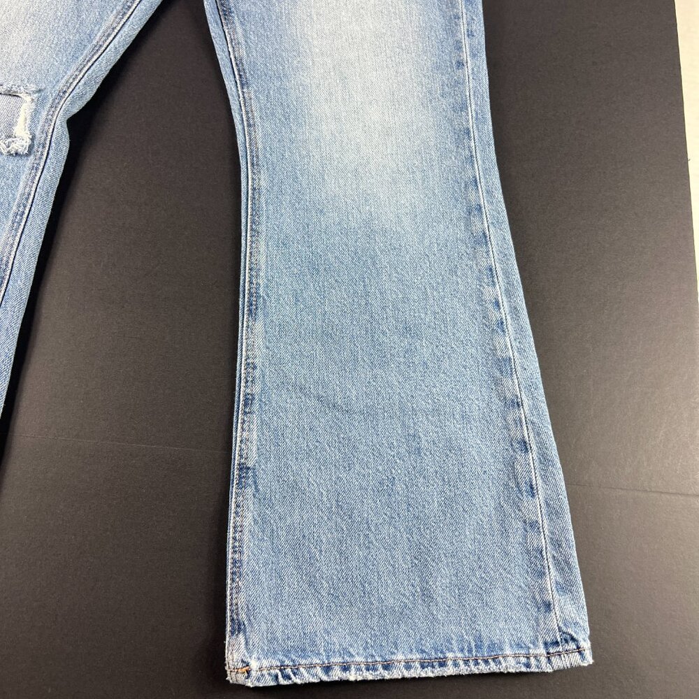 American Eagle Jean Women 27x28* Highest Rise 90s Flare Blue Cotton Denim Tag 6R - Picture 5 of 16